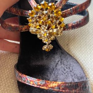 Laundry By Shelli Segal Black Jeweled Crystal